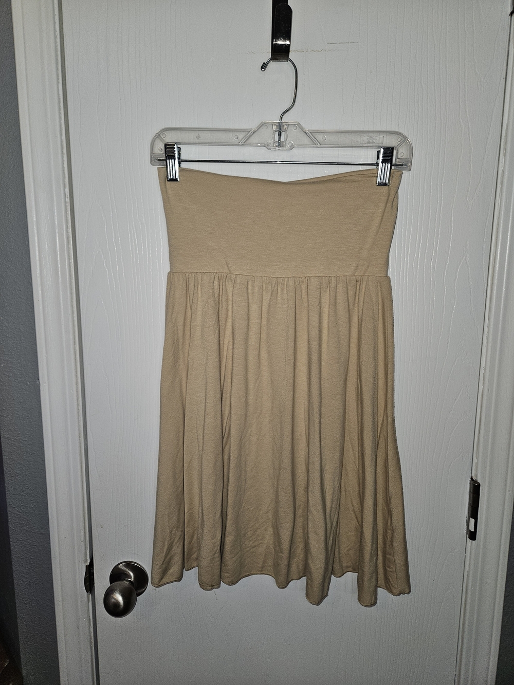 Banana Republic Stretch Beige A-Line Skirt